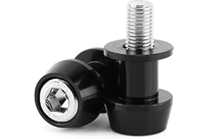LIMEOW Forcellone Cavalletto Appoggi Motociclo M8 Universale Forcellone Coppia di Nottolini Moto Supporti Alluminio per Kawasaki 2010 2016 bilanciere posteriore filettato da 8 mm 2 pezzi-Nero