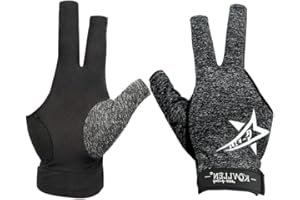 KONLLEN Guantes de Billar Guantes de Partido Profesional Antideslizante Ajustable Adecuado Snooker Nine-Ball Carom Pool Accesorios