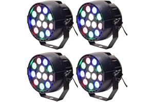 Btuty Luce da Palcoscenico a LED Lampada RGBW PAR Lights 12pcs LED 12W Sound-attivato Auto DMX512 Disco Light per DJ Party Wedding Club Pub KTV, Confezione da 4 luci