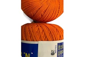 LA MERCERIA ONLINE Cotone Per Uncinetto Numero N° 5-100 Grammi Filo Di Scozia( Sono 282 Mt.) Tinta Unita E Per Altre Quantità Contattatemi (Arancio 20)