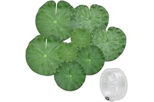 STCRERAG 8 Pcs Artificial Lily Pads Leaves, 4 Sizes Artificial Lotus Leaves Plastic Foam Lotus Leaves Floating Foam Ornament Lily Pads Water Lily Leaves for Koi Fish Pool Patio Aquarium Decoration