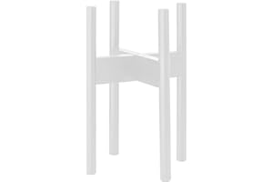 Rubberneck Plant Stand - Soporte para Plantas Ajustable de Bambú - Uso Interno y Estreno - Blanco