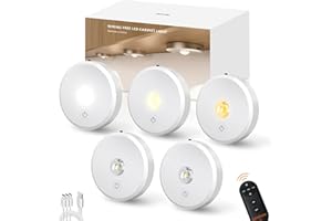 MEKKLEON Illuminazione a LED senza fili con telecomando, 2000 mAh, batteria ricaricabile a LED, 3 temperature di colore dimmerabili, luce per armadio, mobile da cucina