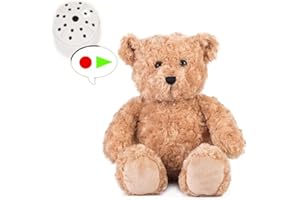 SPLODGE TEDDY PARTIES Classico orsacchiotto con registratore vocale da 60 secondi - alto 25 cm - Orsacchiotto registrabile - Baby Heartbeat Bear