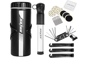 LIXADA 14 in 1 Kit di Strumenti di Riparazione Bici con Mini Pompa Bottiglia per Attrezzi da Bici da 750 ml Set Bicicletta Mend Multi Funzione