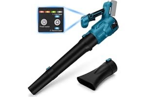DRISUBT Schnurloser Laubbläser für Makita 18V Akku, elektrischer Laubbläser mit bürstenlosem Motor, einstellbare 3 Geschwindigkeiten bis zu 52 m/s, handgeführter Laubbläser für Rasenpflege, Garten und