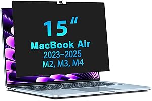 ‎STARY STARY Magnetischer Sichtschutz, für MacBook Air 15 Zoll (2023-2024, M2, M3)- A2941 A3114, abnehmbar, blendfrei, blaues Licht, Mac Air 15,3 Zoll Laptop, schwarz, privater Filter