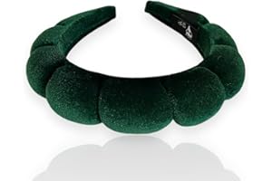 Bottega della Principessa-Cerchietto in Velluto Bombato-Cerchietto Skin Care virale Tik Tok per Beauty routine, Trucco, Spa-con astuccio in organza (Verde smeraldo, 1 unità (Confezione da 1))