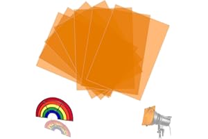 SWTYExt 7 Stück Folie Hitzebeständig für Lampen Orange Lampenfolie 29,7 x 21cm Farbfolien Gel Farbfilter A4 Transparente Farbkorrektur für Foto Lampe Scheinwerfer Grafie Studio Strobe Blitz LED