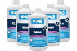 mediPOOL PoolKlar Vorteils-Set 5X 1 Liter, Trübungsbeseitiger, Klareffekt, Wasserpflege, Poolreiniger