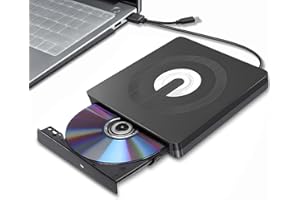 XIAOXIN External DVD Drive, USB 3.0 Type-C CD DVD +/-RW Optical Drive USB C Burner Slim CD/DVD ROM Rewriter Reader Portable for PC Laptop Desktop MacBook Mac Windows 7/8.1/10 Linux OS