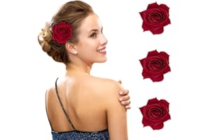 mciskin 7 cm róża spinka do włosów kwiat spinka do włosów róża broszka kwiatowe klipsy dla kobiety dziewczyny impreza ślub (3 sztuki)