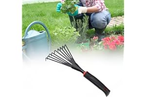 QYEW Small Garden Rake,garden Hand Shrub Rake, Fan Leaf Rake,horse Poo Picker,professional Gardening Tool,ergonomic Grip for Comfort And Control Professional Tools
