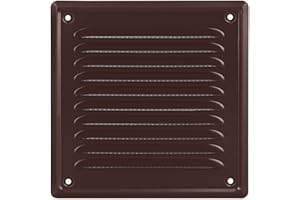 Adgo - Griglia aerazione rettangolare - Griglia ventilazione in acciaio zincato - 16,5x16,5 cm - Griglia di ventilazione con zanzariera - Griglie aerazione - la ventilazione - ripresa aria