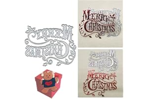 GOWXS AOOL Merry Christmas Holly Leaves Die Cuts, Party Festival Invitation Card Cutting Dies, Stencils for DIY Scrapbooking, Photo Album Decorative Embossing Paper Dies, Card