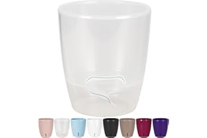 Santino ORCHIDEA Pot à Orchidée à Arrosage Automatique avec Système de Dèche et Indicateur de Niveau d'eau (Diamètre 12 cm, 1,3 L, Transparent)