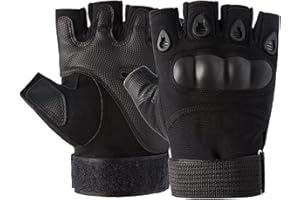 Galenecx Taktische Handschuhe, Taktische Halbfinger Handschuhe Atmungsaktiv, Militär Einsatzhandschuhe, für Airsoft Militär Paintball Schießen Und Other Outdoor Activities Gloves(Schwarz)