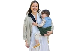 Jané Catch, Kindertrage Seitlich Babytragetuch, Tragetaschen für Babys von 9 bis 48 Monaten, 100% Baumwolle, Schulterschutz, Verstellbar, Ergonomisch, Rutschfest, Grün