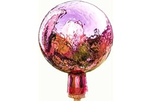 Lauschaer Glaskunst-Gartendeko Thüringer Rosenkugel - 15 cm - Violett Craquelet