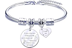 FGHJK Regali Natale Collega Bracciale Collega Regalo Colleghe Regalo di Amicizia Colleghi Braccialetto Regali per Collega Regalo Colleghi Compleanno Regalo Anniversario Collega
