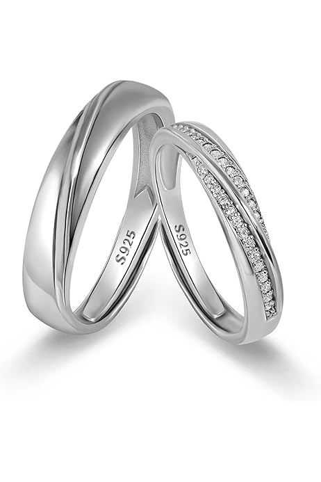 Oura Ring Anillos De Promesa INBLUE Acero Inoxidable Grabado