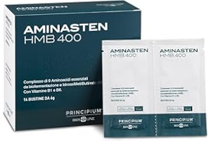 BIOS LINE Aminasten HMB 400, Integratore Alimentare, Riduce Stanchezza e Affaticamento, Bustine Solubili, Gusto Gradevole, Senza Glutine e Lattosio (14 Bustine Solubili)