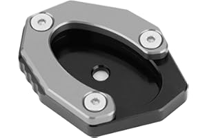 Aramox Moto Kickstand Pad, Durable Kick Stand Plate Placa de Soporte Lateral Almohadilla de extensión Aleación de Aluminio KSP-106-set Ajuste para Z650 / Z900(Gris)