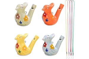 Keramische Vogelpfeife-Vogelpfeife Kinder-Vogelpfeife Sound - Oricool Tonpfeife Vogel Geschenke Geburtstagsgeschenke 4er Pack