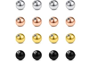 Rajnard Boule de Piercing 316L Acier Chirurgical Boules de Remplacement pour Piercing Nombril Langue Arcade Oreille levre Nez Septum 14G 16G 3mm 5mm 8mm Femmes Hommes