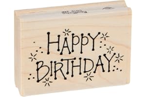 PERSONAL IMPRESSIONS Art Stamps FH59 Christmas Stamps Happy Birthday Sparkles Black