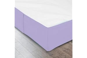 ISZI Mantovane Giroletto in Poliestere Letto Gonna da Letto Classica Rivestimento per Giroletto Matrimoniale Vestiletto Matrimoniale Coprirete Singolo Gonna da Letto Elastica,Viola,90 * 190+35cm