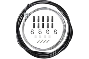 WJIAEER WJI cavo del cambio universale per bicicletta Bowden,Cavi per Cambio Bici e kit Alloggiamento, Cavo Universale del Cambio per Cambio Bici,Bici da Strada e Mountain Bike(Nero)