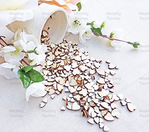 Herzen "Love" aus Holz, Shabby Chic-Stil, Retro Konfetti Herzen, verschiedene Größen, holz, beige, 5mm, 7mm, 9mm, 11mm