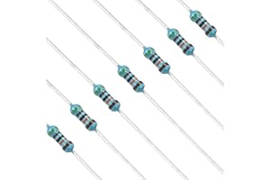 YOKIVE 100pcs 510K Ohm Resistor, 1/4W (0.25W) Metal Film Fixed Resistor, Tolerance +/-1% Resistors, ROHS Certificated