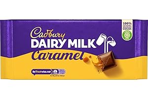 Cadbury Caramel, Dairy Milk czekolada – kremowa, karmelowa czekolada – pyszna słodycze o słodkim, pełnym smaku – karmel, 180 g