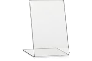 ‎VITADISPLAYS DIN A6 Werbeaufsteller/L-Ständer/L-Aufsteller im Hochformat/Tischaufsteller aus original PLEXIGLAS®
