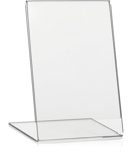 VITAdisplays Lot De 5 Présentoirs Publicitaires En L A6 Portrait - Plexiglas Qualité Premium