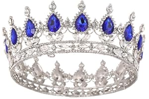 HPMAISON [Gift Box Packed] Princess Tiaras Women Crystal Tiara Full Round Rhinestone Tiara Bridal Queen Crown Crystal Headband Present for Women Birthday Cake Decoration Wedding Hair Accessories