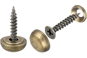 QUARKZMAN 30 st dekorativa mässingsskruv med lock 15 mm skruvspegel självgängande möbellock fästning