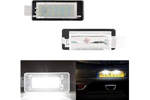 OZ-LAMPE 2pcs License Number Plate Lights Compatible with Renault Espace Scenic Laguna Fluence Captur Modus FL Dacia Duster Lodgy Logan MCV,18 LED Error Free