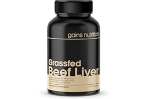 GAINS NUTRITION GN Beef Liver Capsules | 180 Grass Fed Beef Organ Supplements | 500mg Freeze Dried Beef per Serving | Beef Liver Protein Capsules with Iron, Vitamin A & B12 | Non-GMO & Filler Free