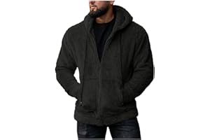 TDEOK Veste polaire pour homme - Doublé en polaire - Veste de randonnée - Veste de loisirs - Chaud - Cardigan en tricot - Sweat à capuche pour homme - Col montant - Veste d'hiver