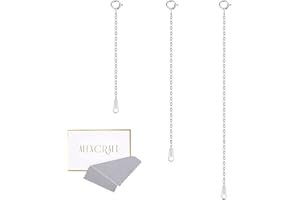 ALEXCRAFT 925 Sterling Silber Halskette Ketten Verlängerung, Kettenverlängerung Silber Gold für Halskette Armband Fußkette Einstellbar Verlängerungskette für die Schmuckherstellung