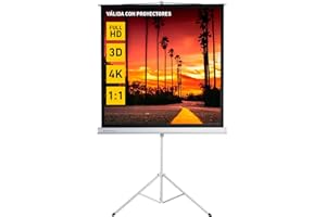 PHOENIX TECHNOLOGIES Phoenix - Pantalla de Proyeccion con Tripode Portatil Manual, 80 Pulgadas, 1.45 x 1.45 metros, Formato 1:1 Altura Ajustable