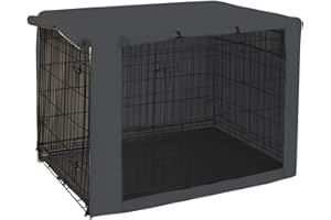 Geyecete Dog Crate Cover - Universal Dog Crate Fitting, 36 Inch, Lightweight Polyester Fabric, Breathable, Gray