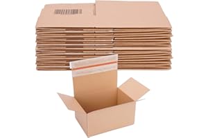 verpacking Automatik Karton 230 x 165 x 115 mm Braun (Außenmaß 232 x 167 x 122 mm) VP 35 Versandkartons mit selbstklebendem Deckel stabile Kartonagen (20 Stück)