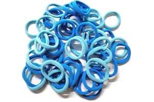 Morices 50 Pcs Gradient Blue Hair Ties for Women, No Metal Elastic Ponytail Holders for Girls, No Damage Seamless Stretch Hair Bands Hair Accessories for Thick Heavy and Curly Hairs
