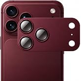 Coverzone iPhone 18 Pro ile uyumlu Kamera Lens Koruma hsnx1 | Temperli Cam Kamera Ekran Koruyucu Aksesuar Burgonya