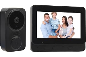Visual Intercom Doorbell, 1080P HD Camera Video Intercom System med IR Night, 2 Way Voice, Vidvinkellins, Trådlös Videodörrkl