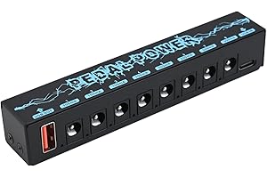 babominimer Gitarrenpedale Netzteil, 8 Kanäle, geräuscharm, mit USB-Ladeanschluss, kompaktes und tragbares Gitarren-Pedalboard-Netzteil